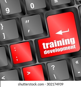 Education concept: computer keyboard with word Training development vector illustration