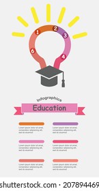 Education concept, Creative light bulb idea abstract infographics