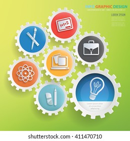 Education concept design on blue background,clean vector