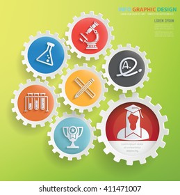 Education concept design on blue background,clean vector