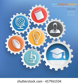 Education concept design on blue background,vector