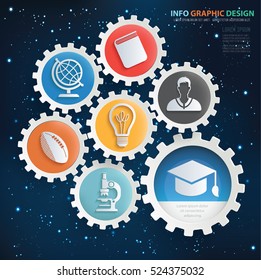 Education concept design on sky background,vector