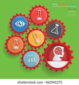 Education concept design,gear info graphic,vector
