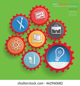 Education concept design,gear info graphic,vector
