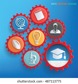 
Education concept design,gear info graphic,vector