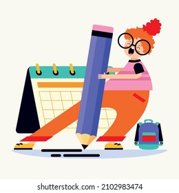 Concepto educativo con carácter plano
