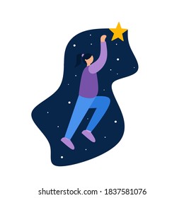 Girl Reaching For Star Stock Illustrations Images Vectors Shutterstock