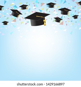 Education Concept Graduation Caps On Background Stock Vector Royalty Free 1429166897