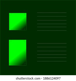 Education concept of a group green gradient geometrical of rectangle and square with any dot on a dark green background. Back to school with copy space in Thailand.- vector