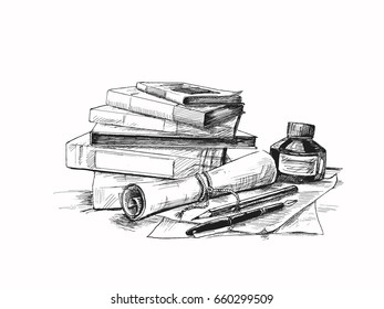 Education concept - Hand Drawn Sketch Vector illustration.