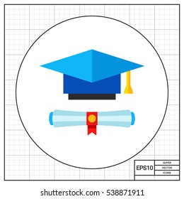 Education Concept Icon with Diploma