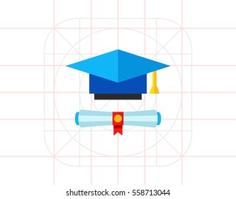 Education Concept Icon with Diploma