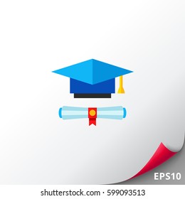Education Concept Icon with Diploma