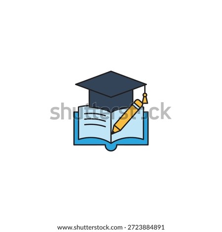 Education concept icon flat vector design.