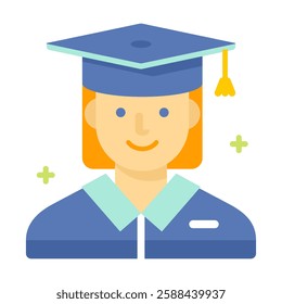 Education concept icon illustration. Back to school. Graduate