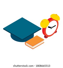 Education concept icon. Isometric illustration of education concept vector icon for web