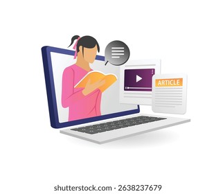 Education concept illustration a teacher tutorial online