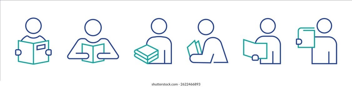 Education concept illustrations. Set of people vector illustrations in various activities of education, learning, reading book, online course and training, vector illustration for web and app