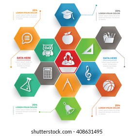 Education concept info graphic design,vector