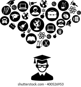 Education Concept the Concept Learning Silhouette Stock Vector (Royalty ...