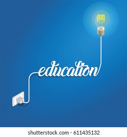 Education concept with light bulb