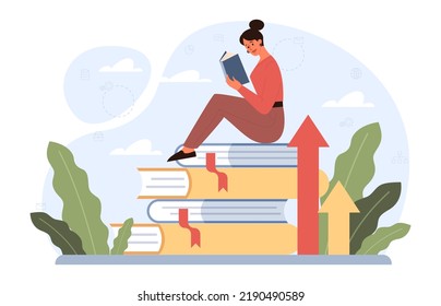 Education concept. Multidisciplinary and lifelong studying, knowledge gaining. Online education, modern urban development. Flat vector illustration