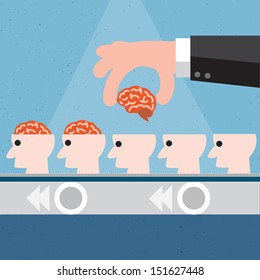 Education concept and New brain concept,Vector