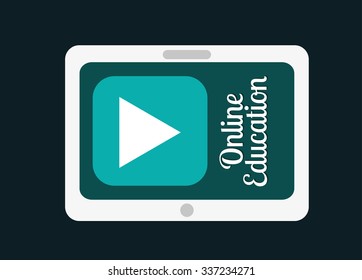 Education concept with online icons design, vector illustration 10 eps graphic