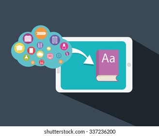 Education concept with online icons design, vector illustration 10 eps graphic