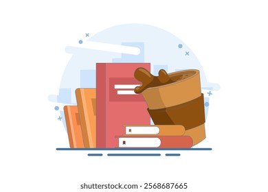 education concept, paper coffee cup with books. Takeaway coffee, takeaway coffee, coffee shop, good morning. morning spirit to face the day. flat vector design illustration on background.