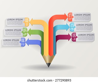 Education concept with pencil. Can be used for layout, diagram, web design, etc, EPS 10, contains transparency.