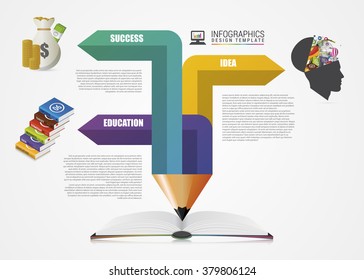 Education concept. Pencil for infographics. Vector illustration.