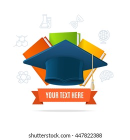 Education Concept with Place for Your Text. Vector illustration
