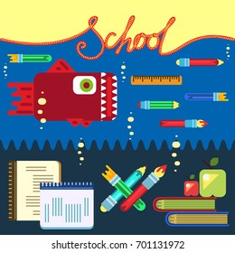 Education concept poster in flat style design