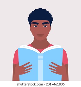 Education concept, reading books, gaining knowledge. Vector illustration in a flat style