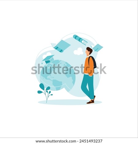 Education concept set. Multidisciplinary and lifelong studying, knowledge gaining. flat vector illustration 