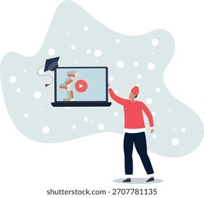 Education concept Student studying with book and learning online .life and employment of people.