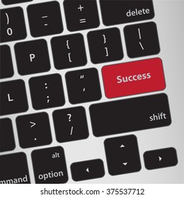 Education concept: Success on computer keyboard background