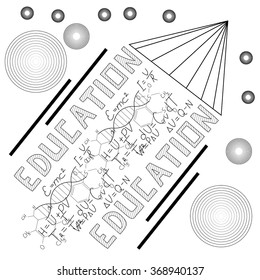 Education concept thinking doodles icons set. Vector illustration.