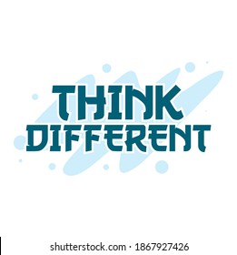 Concepto de educación: papel roto con palabras Piensa diferente en el fondo del papel, representación 3d