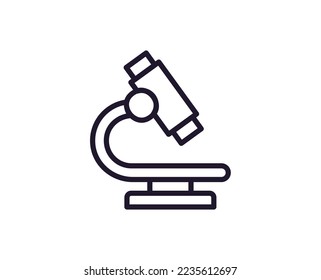 Education concept. Trendy sign for apps, UI, web sites, adverts, shops. Editable stroke. Vector line icon of a microscope 