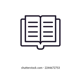 Education concept. Trendy sign for apps, UI, web sites, adverts, shops. Editable stroke. Vector line icon of opened book 