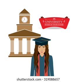 Education concept with University design, vector illustration eps 10