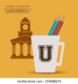 Education concept with University design, vector illustration eps 10