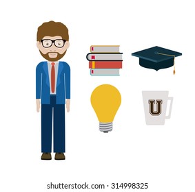 Education concept: University icons design, vector illustration eps 10
