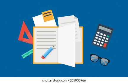 Education concept, vector flat illustration