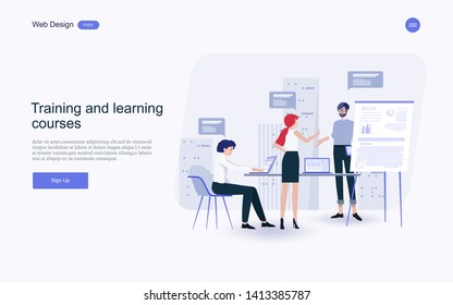 Education concept for website and landing page template.Online education, training and courses, learning, creative idea.Vector illustration.