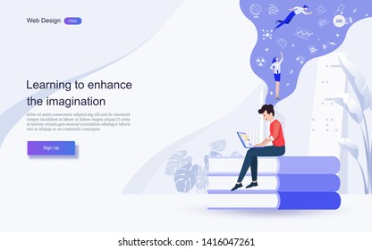 Education concept for website and landing page template.Online education, training and courses, learning, creative idea.Vector illustration. 