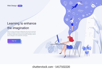 Education concept for website and landing page template.Online education, training and courses, learning, creative idea.Vector illustration. 