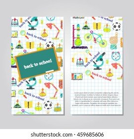 Education Concept.Back To School.A large set of doodles back to school.